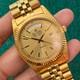RARE Bulova Super Seville Day & Date Quartz Gold Vintage Man Watch Swiss Made