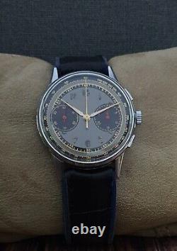 RARE! CHRONOGRAPHE SUISSE PILOT L. 48 SS 36mm VINTAGE 60's RARE 17J SWISS WATCH