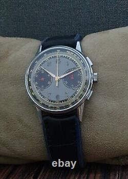 RARE! CHRONOGRAPHE SUISSE PILOT L. 48 SS 36mm VINTAGE 60's RARE 17J SWISS WATCH