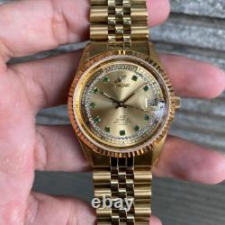 RARE Enicar President Gold Automatic Day-Date Vintage Men Watch Swiss Vintage