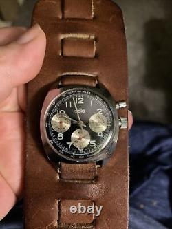 RARE HARD TO FIND VINTAGE Acta Chronograph Watch WORKING Keeps Time Swiss Made