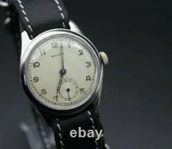 RARE? KGB GIFT! Vintage Military MULCO WWII Aviator Luftwaffe Wrist Watch Swiss
