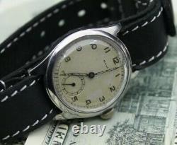 RARE? KGB GIFT! Vintage Military MULCO WWII Aviator Luftwaffe Wrist Watch Swiss