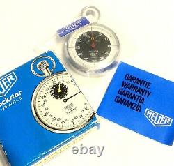 RARE NEW VINTAGE FISHER HEUER STOPWATCH 1970's 7 Jewels Swiss Box Manual & Tags