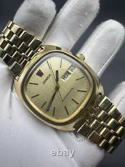 RARE OMEGA MEGAQUARTZ 32 KHZ TV WATCH GENEVE VINTAGE 80s SWISS MEN FUNCTIONAL