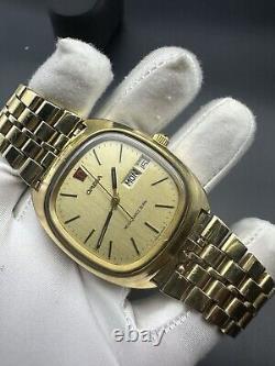 RARE OMEGA MEGAQUARTZ 32 KHZ TV WATCH GENEVE VINTAGE 80s SWISS MEN FUNCTIONAL