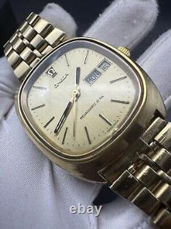 RARE OMEGA MEGAQUARTZ 32 KHZ TV WATCH GENEVE VINTAGE 80s SWISS MEN FUNCTIONAL