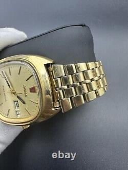 RARE OMEGA MEGAQUARTZ 32 KHZ TV WATCH GENEVE VINTAGE 80s SWISS MEN FUNCTIONAL