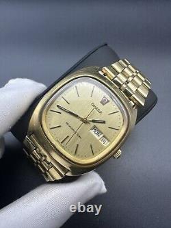 RARE OMEGA MEGAQUARTZ 32 KHZ TV WATCH GENEVE VINTAGE 80s SWISS MEN FUNCTIONAL