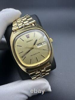 RARE OMEGA MEGAQUARTZ 32 KHZ TV WATCH GENEVE VINTAGE 80s SWISS MEN FUNCTIONAL