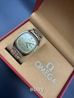 RARE OMEGA MEGAQUARTZ 32 KHZ TV WATCH GENEVE VINTAGE 80s SWISS MEN FUNCTIONAL