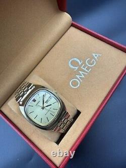 RARE OMEGA MEGAQUARTZ 32 KHZ TV WATCH GENEVE VINTAGE 80s SWISS MEN FUNCTIONAL