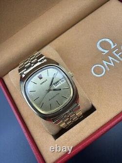 RARE OMEGA MEGAQUARTZ 32 KHZ TV WATCH GENEVE VINTAGE 80s SWISS MEN FUNCTIONAL