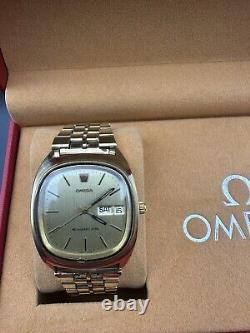 RARE OMEGA MEGAQUARTZ 32 KHZ TV WATCH GENEVE VINTAGE 80s SWISS MEN FUNCTIONAL