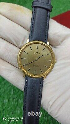 RARE OMEGA WATCH AUTOMATIC GENEVE VINTAGE GOLD PLATED 70s SWISS MINT 38MM