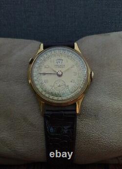 RARE! PALACE POINTERDATE 34mm GP VINTAGE 50's RARE 17J SWISS WATCH