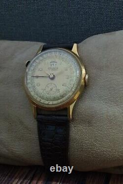 RARE! PALACE POINTERDATE 34mm GP VINTAGE 50's RARE 17J SWISS WATCH