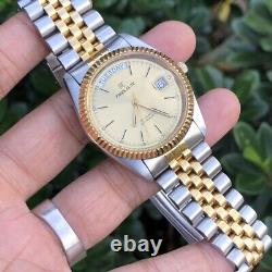 RARE Pagol Elite President Automatic Two Tone Sapphire Vintage Watch Swiss Made