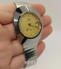 RARE RADO Diastar Quartz Silver Gold Dial Vintage Swiss Made Men's Watch