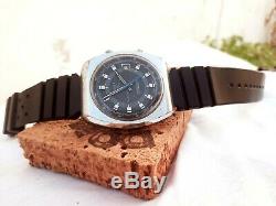 RARE SICURA BREITLING AUTOMATIC BF158 25 JEWELS DATE VINTAGE SWISS WATCH 1970's