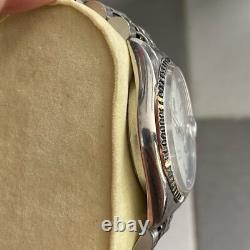 RARE Sandoz President Automatic Roman Index White Dial Swiss ETA Watch Vintage