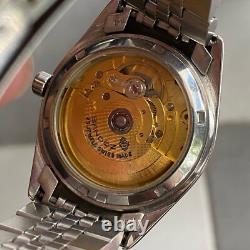 RARE Sandoz President Automatic Roman Index White Dial Swiss ETA Watch Vintage