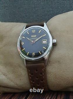 RARE! TISSOT VISODATE cal. 27B-621 SS VINTAGE 50's RARE 16J SWISS WATCH