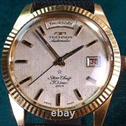 RARE Technos President Star Chief 1960's Automatic Swiss Day Date Vintage Watch