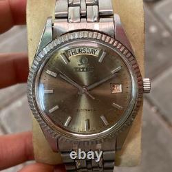 RARE Titus President Gray Dial Day Date Automatic Swiss Watch Men Vintage
