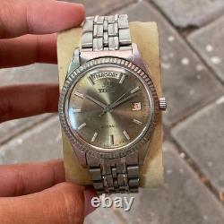 RARE Titus President Gray Dial Day Date Automatic Swiss Watch Men Vintage