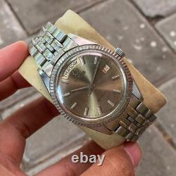 RARE Titus President Gray Dial Day Date Automatic Swiss Watch Men Vintage