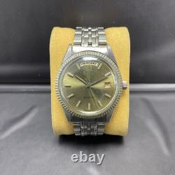 RARE Titus President Gray Dial Day Date Baton Automatic Swiss Watch Men Vintage