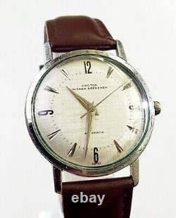 RARE, UNIQUE Men Vintage SWISS AUTOMATIC Watch CROTON NIVADA GRENCHEN 17 Jewels
