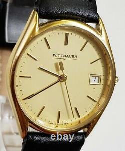 RARE, UNIQUE Men's Vintage SWISS Watch WITTNAUER 9514. Engraved Back