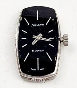 RARE, UNIQUE Women's SWISS Vintage 70's 800 STERLING SILVER Watch NIVADA