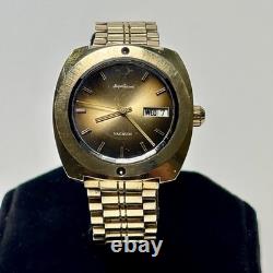 RARE VINTAGE 14k GF Jacques Prevard Vacuum Automatic Swiss Watch Mens 35mm