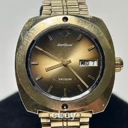 RARE VINTAGE 14k GF Jacques Prevard Vacuum Automatic Swiss Watch Mens 35mm