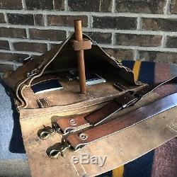 RARE VINTAGE 1940s SWISS HANDMADE SADDLE LEATHER MACBOOK 15 MESSENGER BAG R$1798