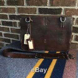 RARE VINTAGE 1940s SWISS HANDMADE SADDLE LEATHER MACBOOK 15 MESSENGER BAG R$1798