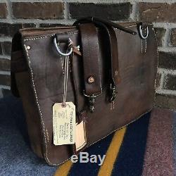 RARE VINTAGE 1940s SWISS HANDMADE SADDLE LEATHER MACBOOK 15 MESSENGER BAG R$1798