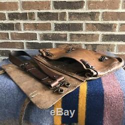 RARE VINTAGE 1940s SWISS HANDMADE SADDLE LEATHER MACBOOK 15 MESSENGER BAG R$1798