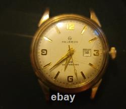 RARE VINTAGE 1960s HELBROS ALMANAC 49J SELFWINDING MENS WATCH -RUNS