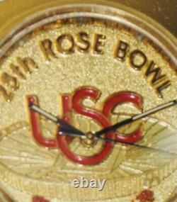 RARE VINTAGE 25th Rose Bowl 1988 USC Jostens Swiss Made Gold-plate Quartz Watch