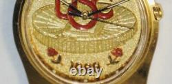 RARE VINTAGE 25th Rose Bowl 1988 USC Jostens Swiss Made Gold-plate Quartz Watch