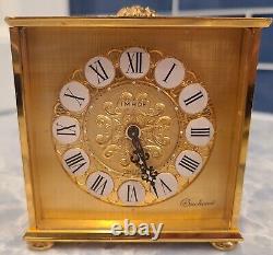 RARE VINTAGE Imhof Bucherer Brass 8-Day Memovox Alarm Clock Swiss Made