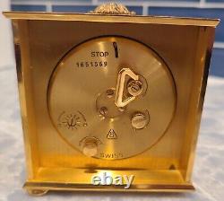 RARE VINTAGE Imhof Bucherer Brass 8-Day Memovox Alarm Clock Swiss Made