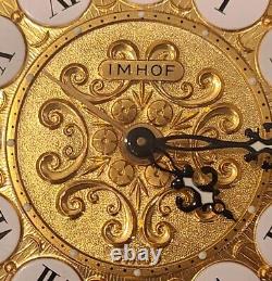 RARE VINTAGE Imhof Bucherer Brass 8-Day Memovox Alarm Clock Swiss Made