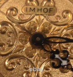 RARE VINTAGE Imhof Bucherer Brass 8-Day Memovox Alarm Clock Swiss Made