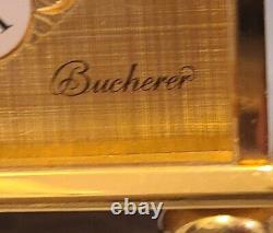 RARE VINTAGE Imhof Bucherer Brass 8-Day Memovox Alarm Clock Swiss Made