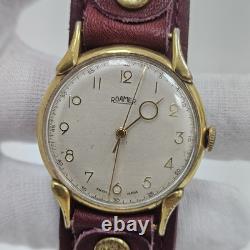 RARE VINTAGE ROAMER MANUAL WIND 15 JEWEL SWISS MENS WRIST WATCH 1960s 35mm